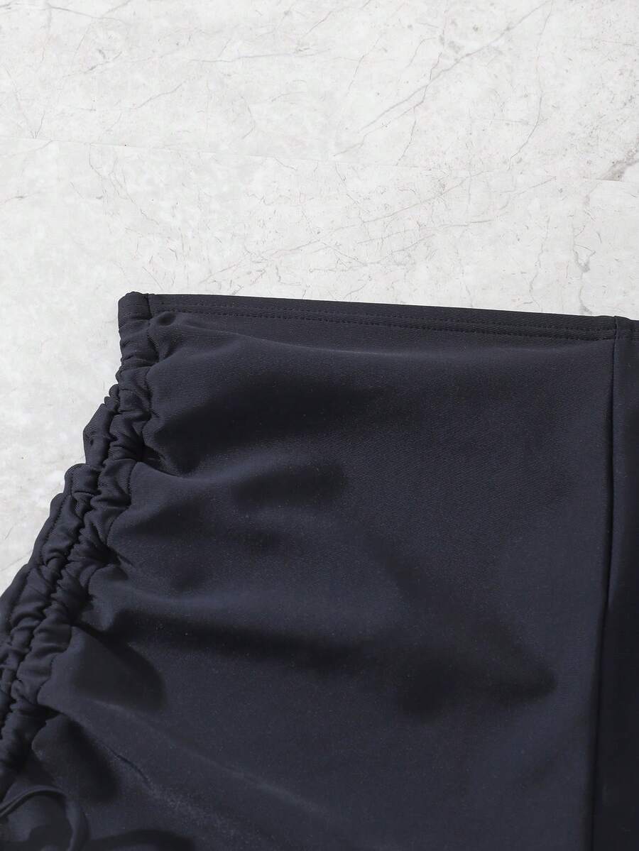 Swim Vcay Summer Beach Drawstring Side Bikini Bottom