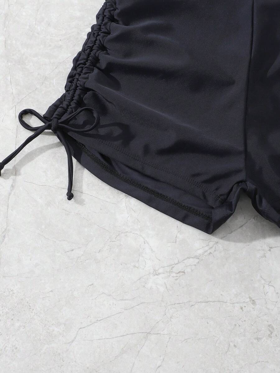 Swim Vcay Summer Beach Drawstring Side Bikini Bottom
