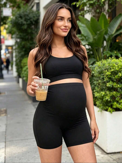 Maternity Wideband Waist Biker Shorts World Cup