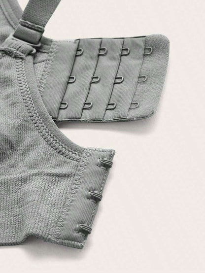3pcs Maternity Comfort Nursing Bras Set - Dusty Pink Plain Spaghetti Strap Slim Fit Crop Nursing Tops with Medium Stretch