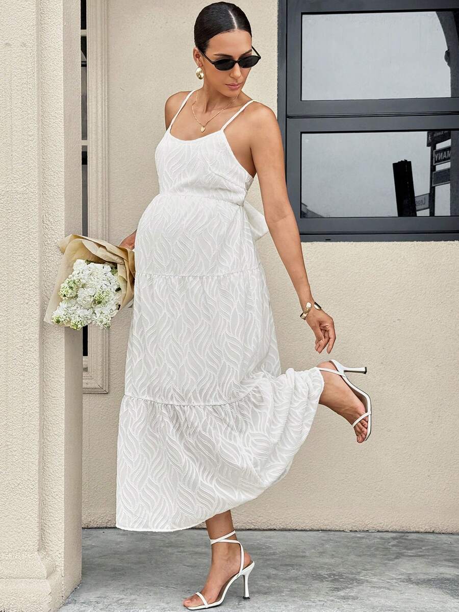 Maternity Sleeveless Solid Color Dress, Fashionable For Summer Woman S Summer Clothes  Maternity Dress  Vacation