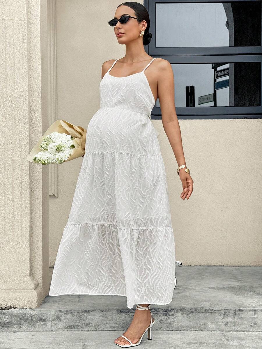 Maternity Sleeveless Solid Color Dress, Fashionable For Summer Woman S Summer Clothes  Maternity Dress  Vacation