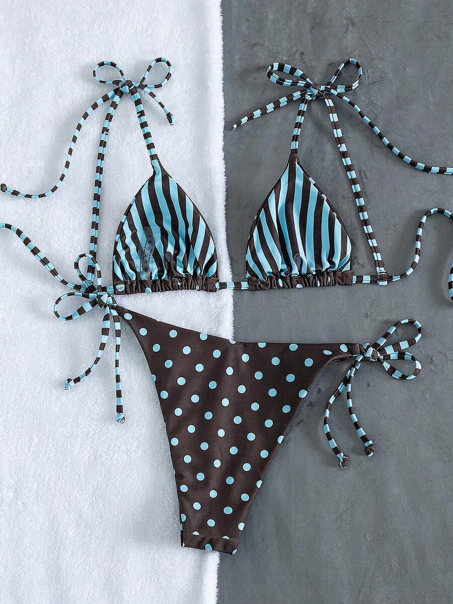 Costavie Fashionable & Sweet Shoulder-Tie Side Bow Knot Wireless Removable Padded Sexy Women Bikini Swimwear 2-Piece Set