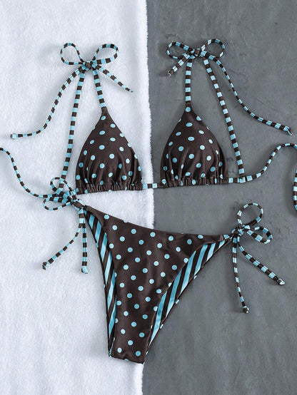 Costavie Fashionable & Sweet Shoulder-Tie Side Bow Knot Wireless Removable Padded Sexy Women Bikini Swimwear 2-Piece Set