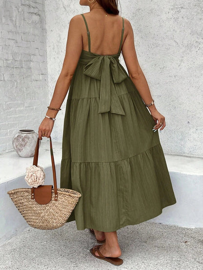 Maternity Sleeveless Solid Color Dress, Fashionable For Summer Woman S Summer Clothes  Maternity Dress  Vacation
