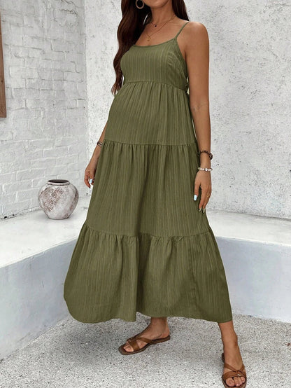 Maternity Sleeveless Solid Color Dress, Fashionable For Summer Woman S Summer Clothes  Maternity Dress  Vacation