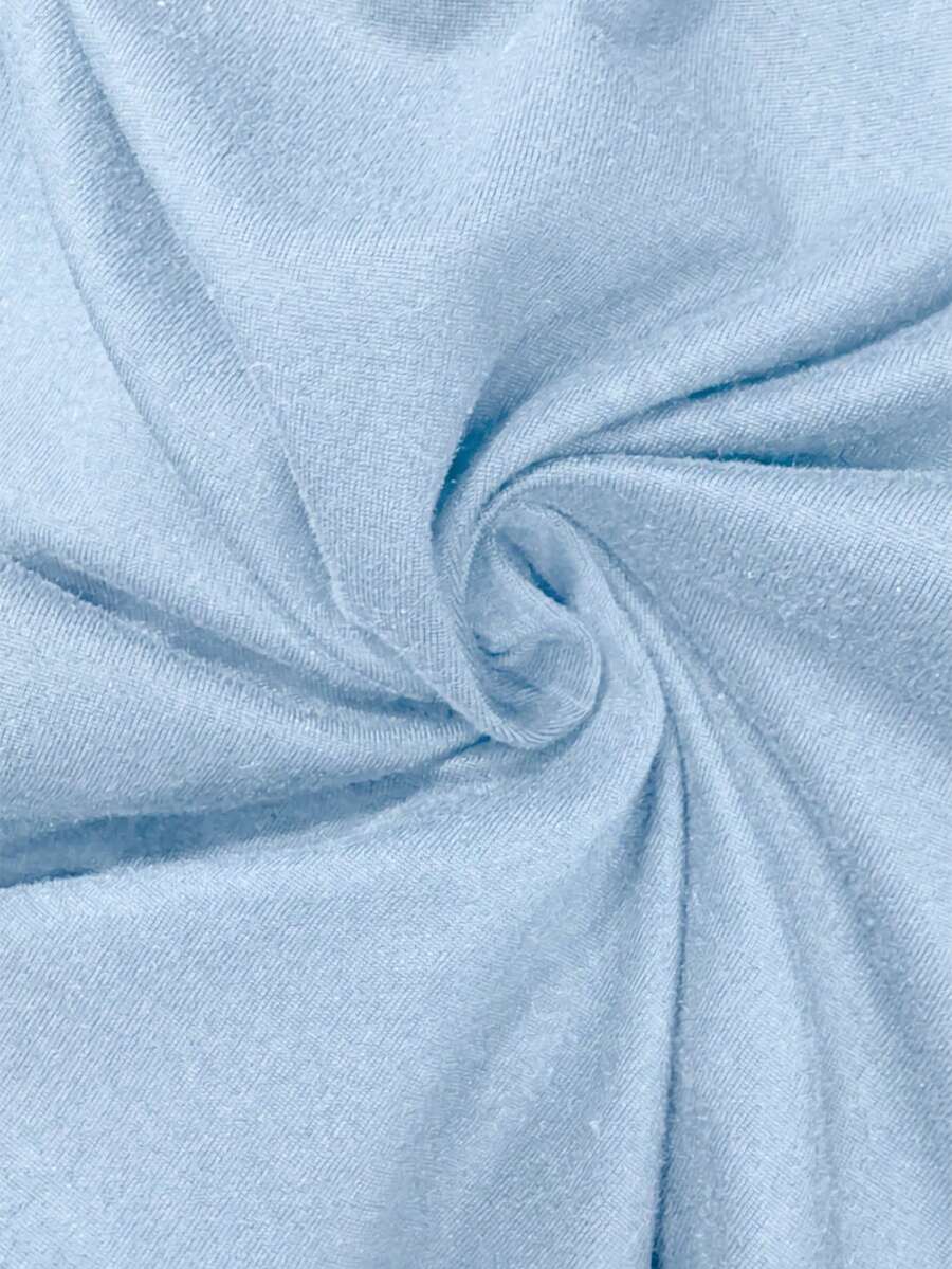 Baby Blue Maternity Contrast Color Halter Jumpsuit - Backless Sleeveless Fitted Long Romper - Breathable Knitted Holiday Outfit for Women