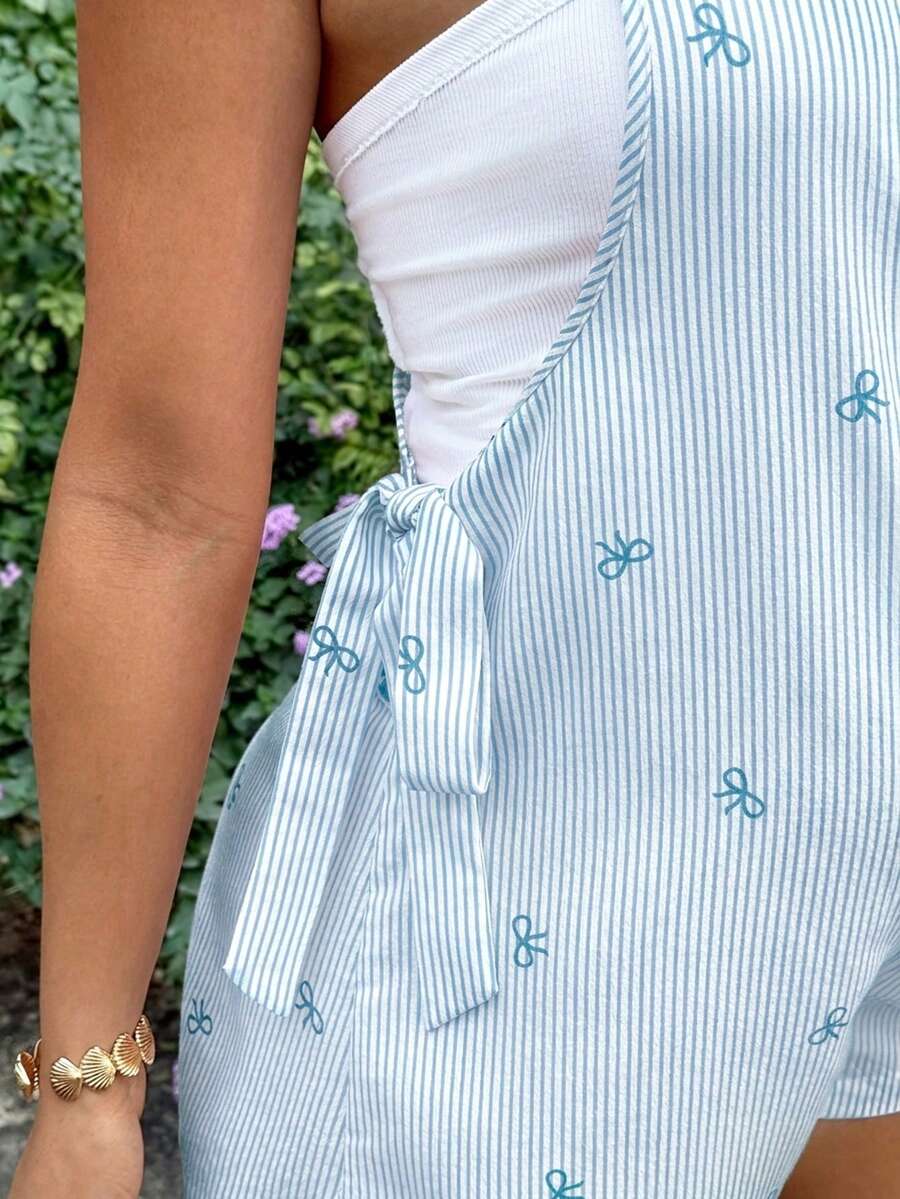 Maternity Bowknot Strap Jumpsuit