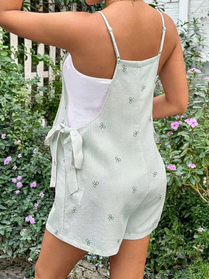 Maternity Bowknot Strap Jumpsuit