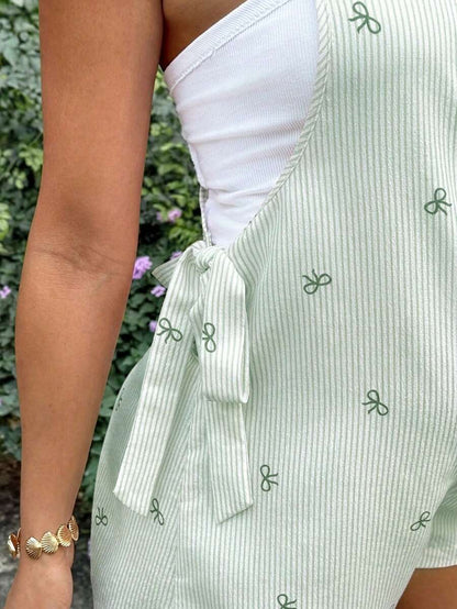 Maternity Bowknot Strap Jumpsuit
