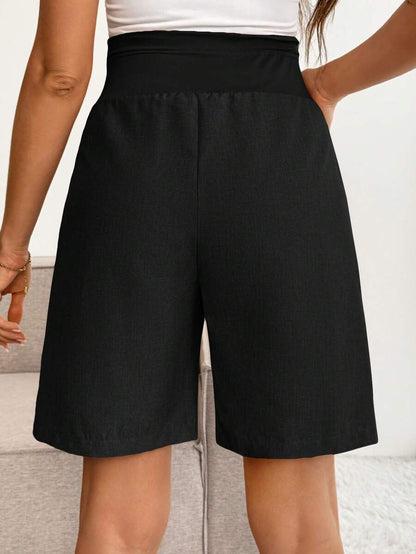 Maternity Casual High Waist Shorts - Summer Holiday Soft Stretch Lightweight Breathable, Daily Wear