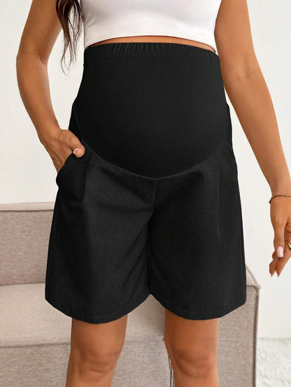 Maternity Casual High Waist Shorts - Summer Holiday Soft Stretch Lightweight Breathable, Daily Wear