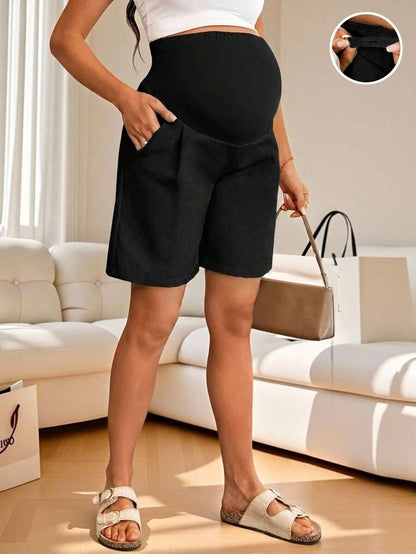 Maternity Casual High Waist Shorts - Breathable Summer Holiday Outfits