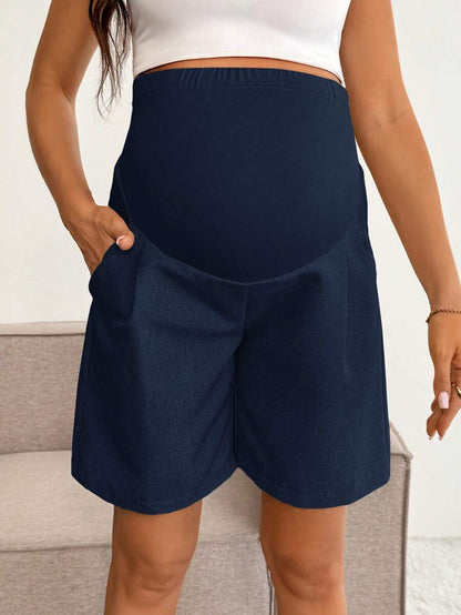 Maternity Casual High Waist Shorts - Summer Holiday Soft Stretch Lightweight Breathable, Daily Wear