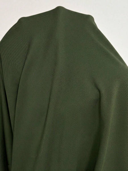 Maternity Bodycon Long Dress - Round Neck, Short Sleeve, Slim Fit, Pencil Hem, Army Green