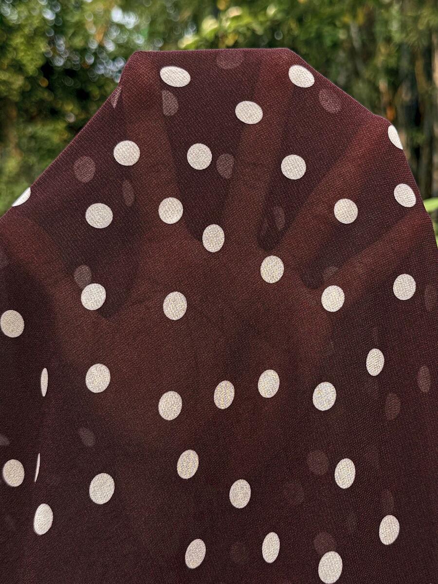 Brown Polka Dot Pleated Maternity Camisole Dress – Elegant Boho Spaghetti Strap High Waist Long Beach Dress for Pregnant Women