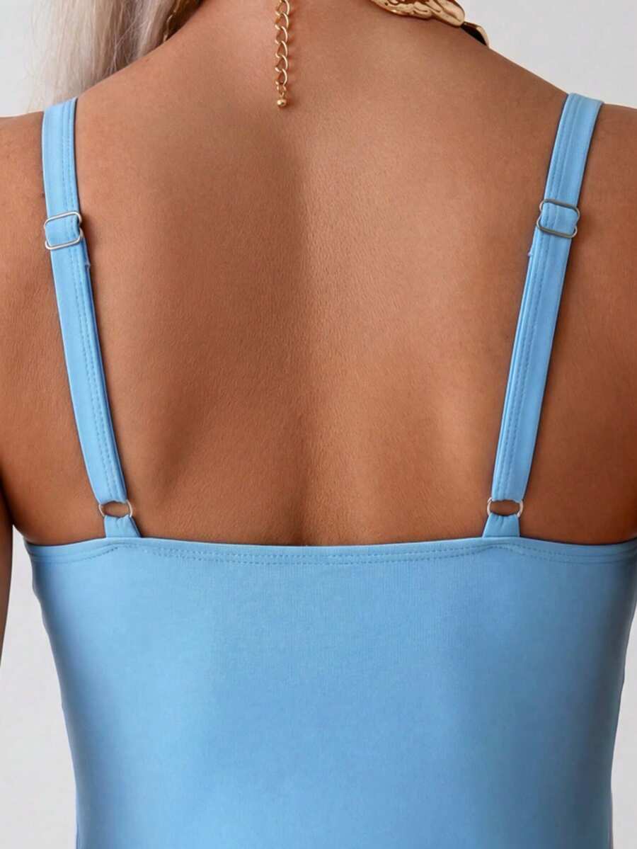 Maternity One-Piece Swimsuit - Petal Hollow Out Vacation Beach Swimwear