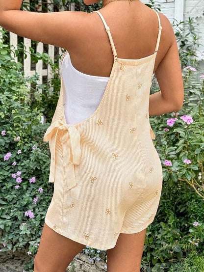 Maternity Bowknot Strap Jumpsuit