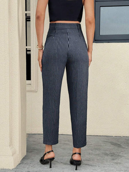Maternity Tailored Office Pants - Adjustable Waist, Belly Support, Cropped, Khaki