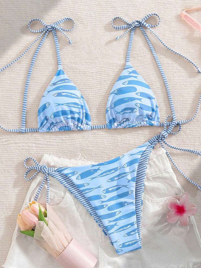 Costavie Fashionable & Sweet Shoulder-Tie Side Bow Knot Wireless Removable Padded Sexy Women Bikini Swimwear 2-Piece Set
