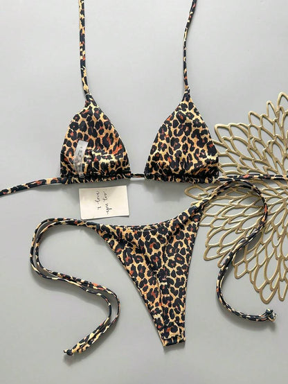 Swim Vcay Women's Solid Color Halter Tie Backless Sexy Thong Bikini Set Bikini Triangle Lemon Bikini Yellow Bathing Suits Light Yellow Bikini String Bikini Set