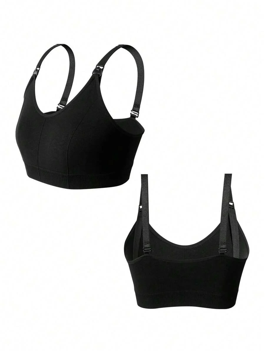 1pc Seamless Maternity Nursing Bra, High Elasticity, Soft & Comfortable, Skin-Friendly
