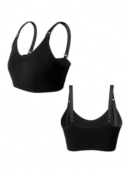 1pc Seamless Maternity Nursing Bra, High Elasticity, Soft & Comfortable, Skin-Friendly