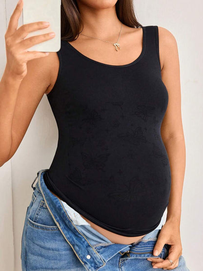 Elegant Seamless Maternity Shapewear Top - High Elasticity Daily Wear