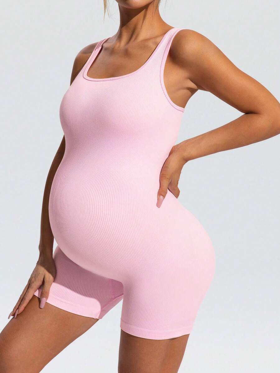 Maternity Solid Color Camisole & Shorts Set