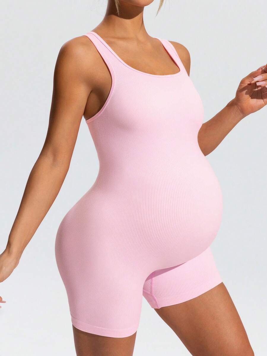 Maternity Solid Color Camisole & Shorts Set