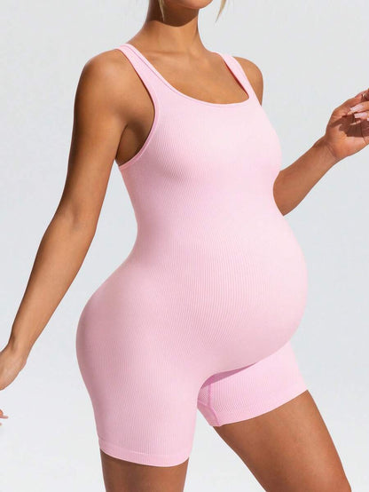 Maternity Solid Color Camisole & Shorts Set