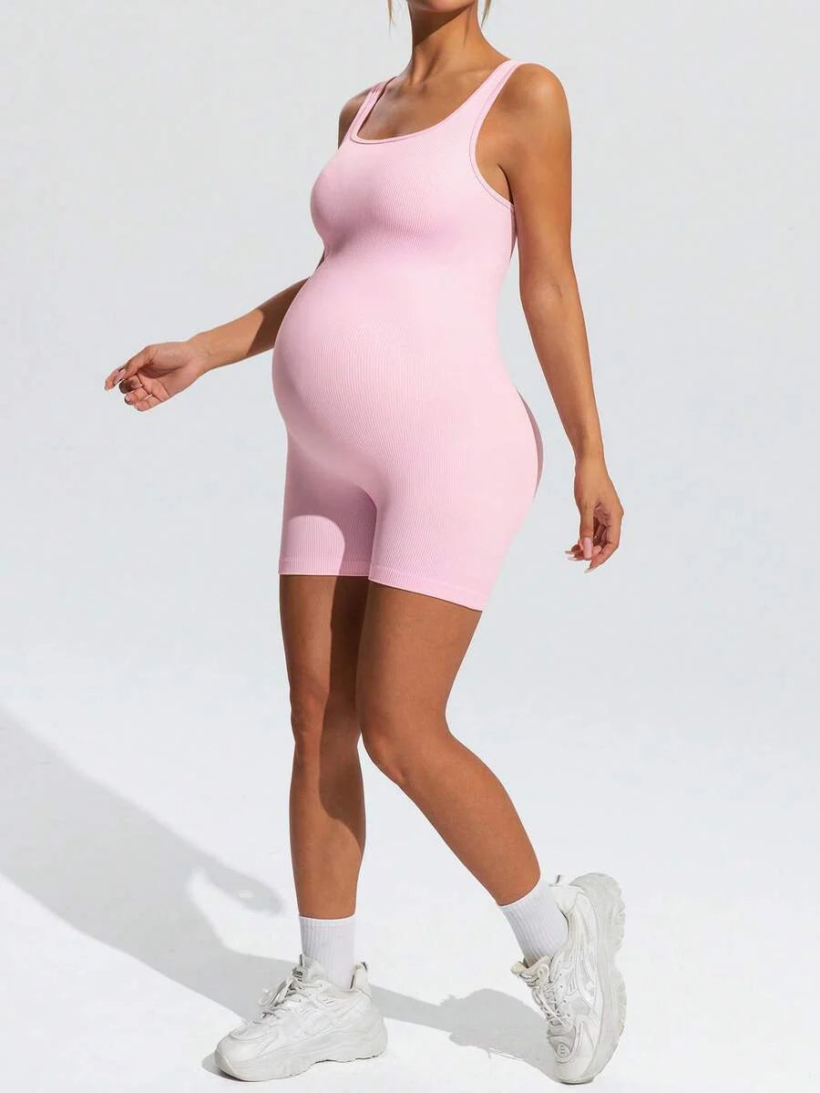 Maternity Solid Color Camisole & Shorts Set