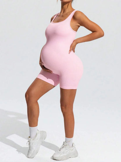 Maternity Solid Color Camisole & Shorts Set