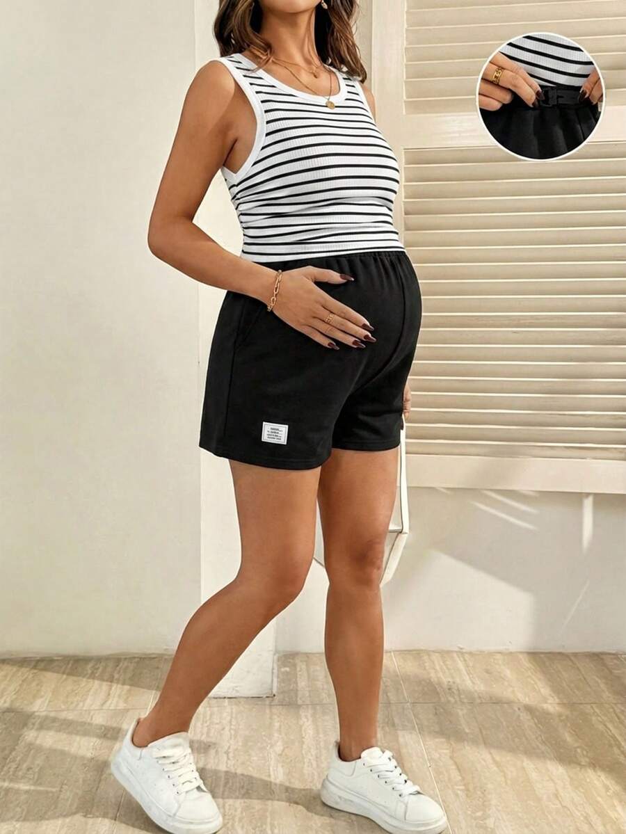 Gray Maternity Two-Piece Set – Soft Casual Summer Outfit