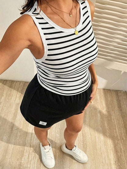 Gray Maternity Two-Piece Set – Soft Casual Summer Outfit