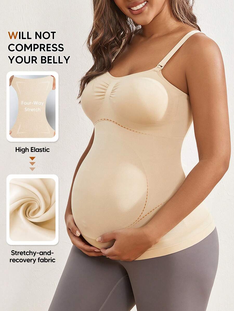 Pregnant Women's Solid Color Elastic Simple Fitted Camisole Summer