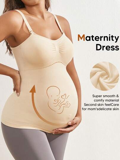 Pregnant Women's Solid Color Elastic Simple Fitted Camisole Summer