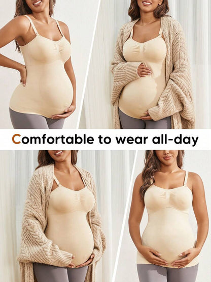Pregnant Women's Solid Color Elastic Simple Fitted Camisole Summer