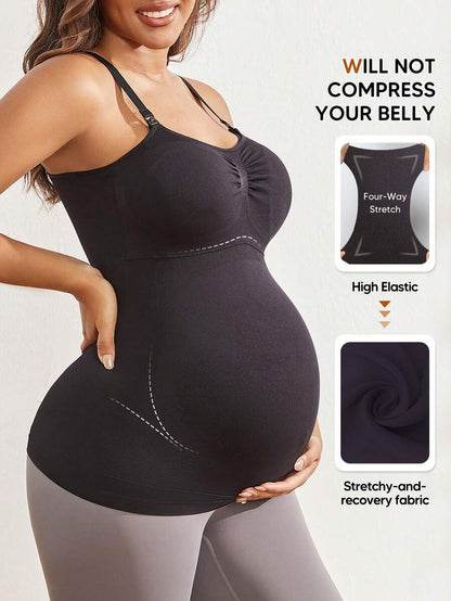 Pregnant Women's Solid Color Elastic Simple Fitted Camisole Summer