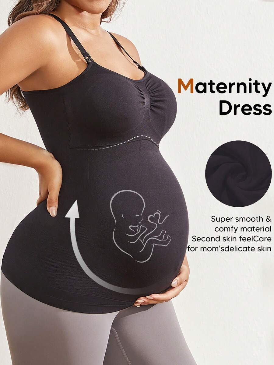 Pregnant Women's Solid Color Elastic Simple Fitted Camisole Summer