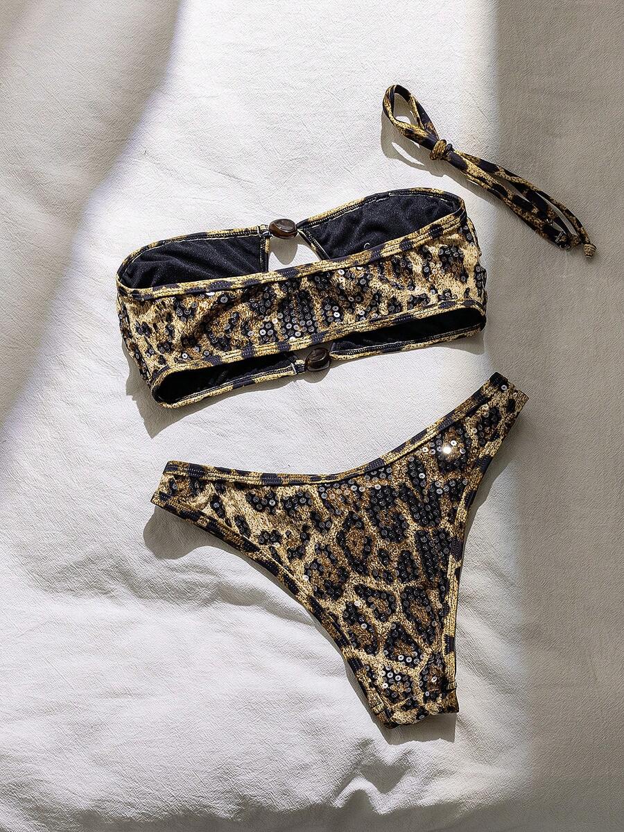 Swim Vcay Solid Color Bikini Swimming Suit For Beach Vacation, Strapless, Wireless For Summer