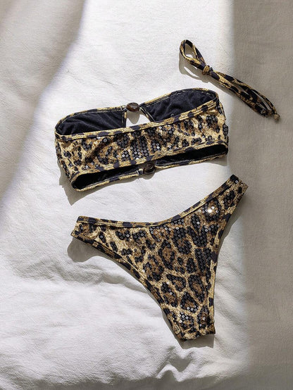 Swim Vcay Solid Color Bikini Swimming Suit For Beach Vacation, Strapless, Wireless For Summer