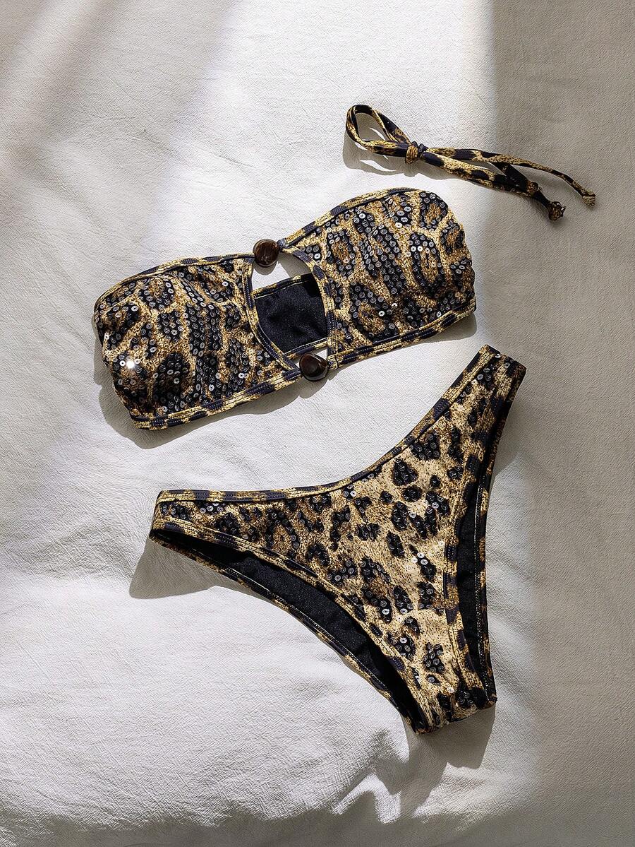 Swim Vcay Solid Color Bikini Swimming Suit For Beach Vacation, Strapless, Wireless For Summer