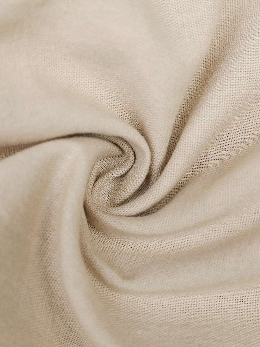 Light Khaki Maternity Button Down Pocket Jumpsuit - Minimalist Loose Fit Sleeveless High Waist Cotton Blend Overalls for Pregnancy