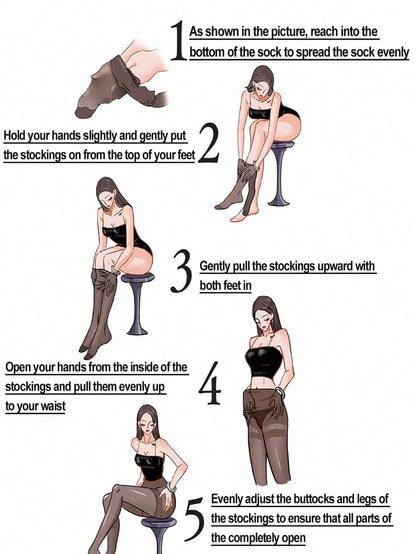 Maternity Pantyhose Tights - Black Adjustable Heart Print Ultra Soft High Elastic Belly Control