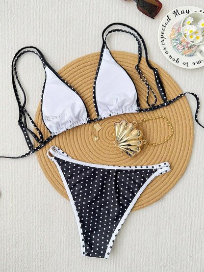 Swim Vcay Women's Summer Beach Floral Print Sexy Bikini Set