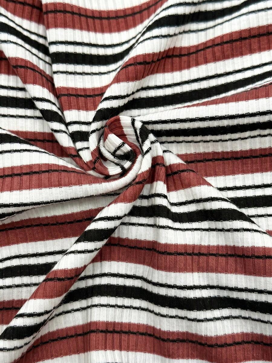 Maternity Striped Camisole Summer Cami Top with Ruched Detail and Spaghetti Straps Casual Slim Fit Knitted Tank for Home & Daily Wear