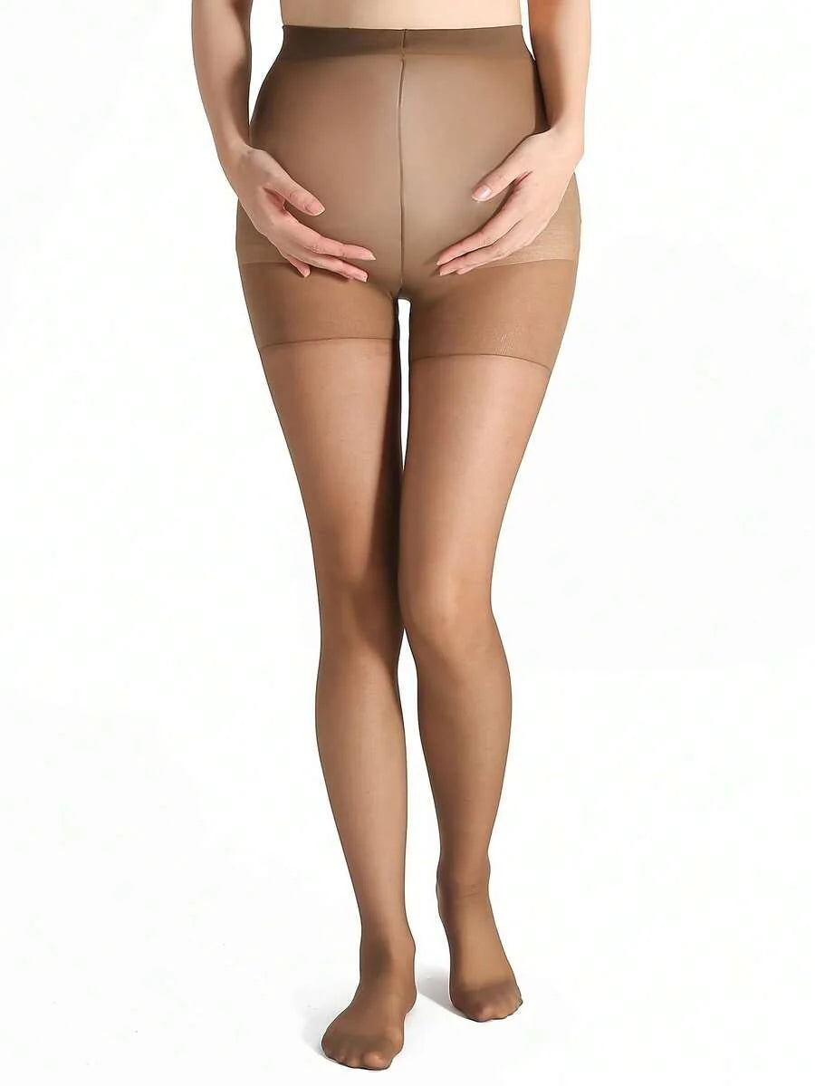 Maternity Pantyhose 3 Pairs - Sheer Ultra Thin Breathable Semi Transparent Summer, Plus Size