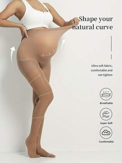 Maternity Pantyhose 3 Pairs - Sheer Ultra Thin Breathable Semi Transparent Summer, Plus Size