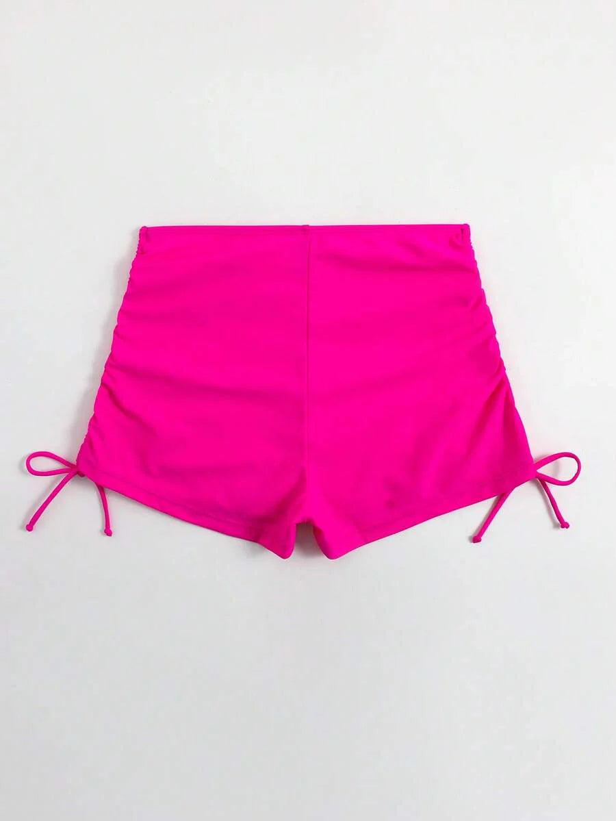Swim Vcay Summer Beach Drawstring Side Bikini Bottom